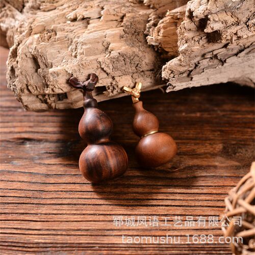 厂家供应雷击桃木龙头葫芦木质工艺品饰品挂件空心葫芦