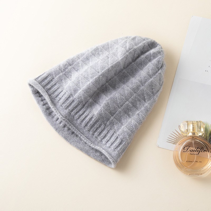 秋冬100%山羊绒帽子男女保暖针织纯羊绒帽护耳帽包头帽堆堆帽冷帽