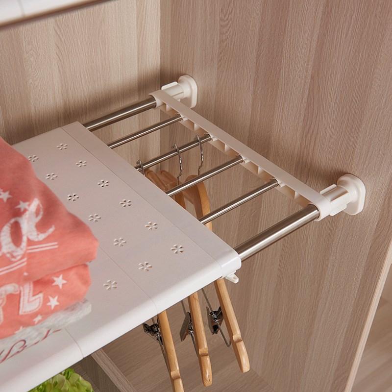 衣柜分层隔板可伸缩柜子隔成置物架橱柜鞋柜分层整理架子收纳神器