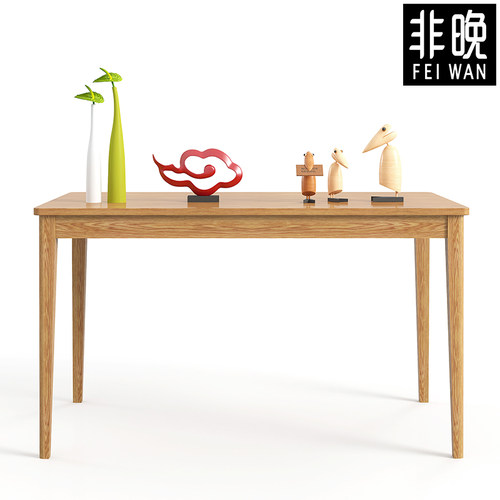北欧小餐桌白橡木原木简约现代吃饭桌小户型桌子餐U台全实木工作
