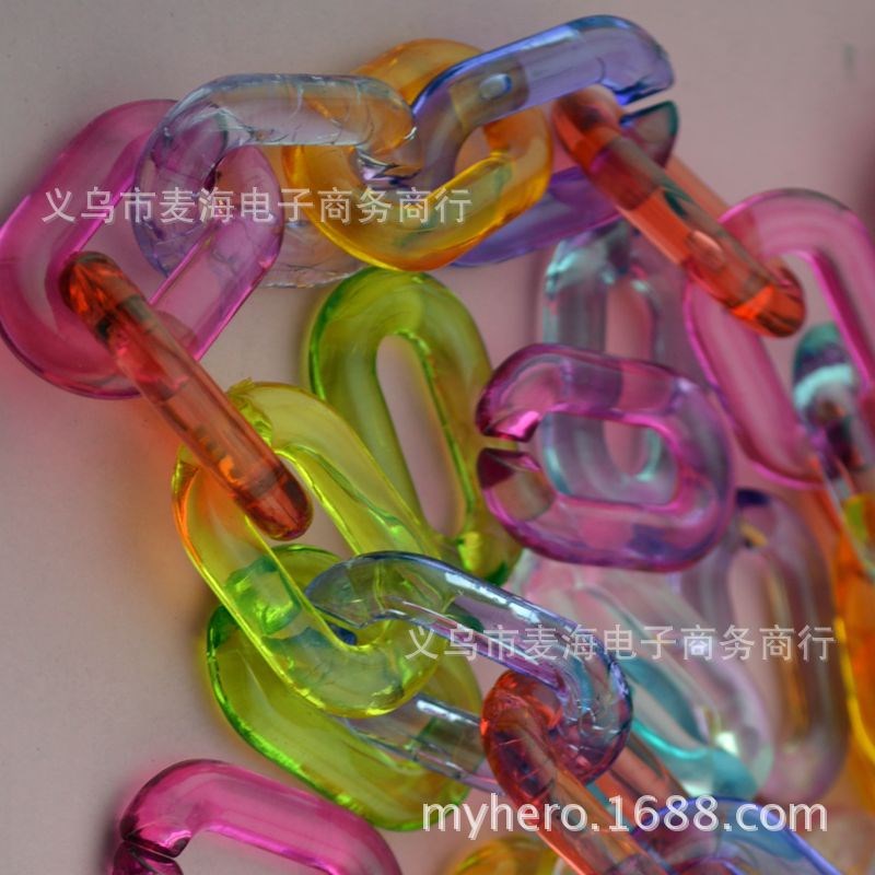 8038-19*31MM透明s开口链扣 diy饰品链条亚克力塑料包包钥匙扣挂