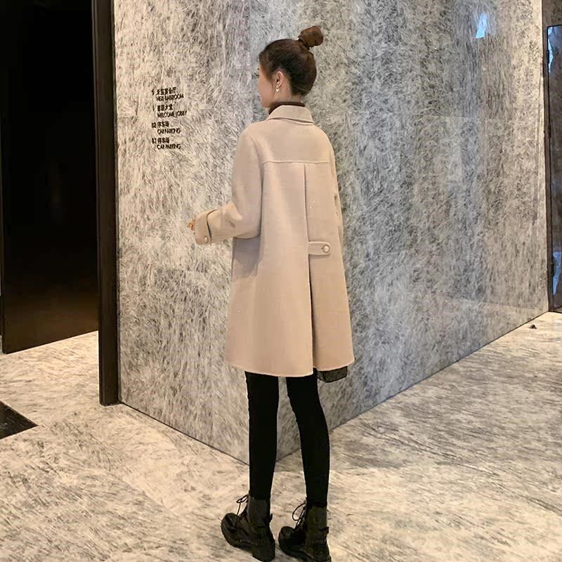 斗篷高端双面羊绒大衣女中长款2025春秋新款时尚减龄宽松毛呢外套