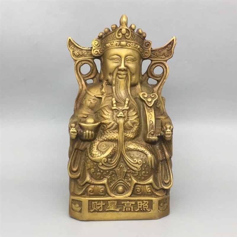 黄铜铜像摆件乔迁家用像才神爷商铺柜台摆件