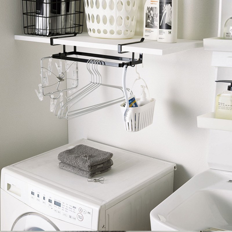 厂家现货免打孔洗衣机收纳置物架衣架抹布杂物挂架橱柜夹板架子