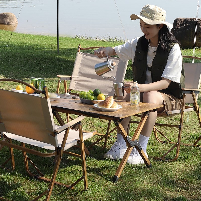 户外折叠桌便携式野营折叠桌子超轻铝合金蛋卷桌简易露营野餐桌子