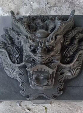 大理石石雕动物头像壁挂 喷泉水景鲤鱼壁挂吐水水景摆件优惠