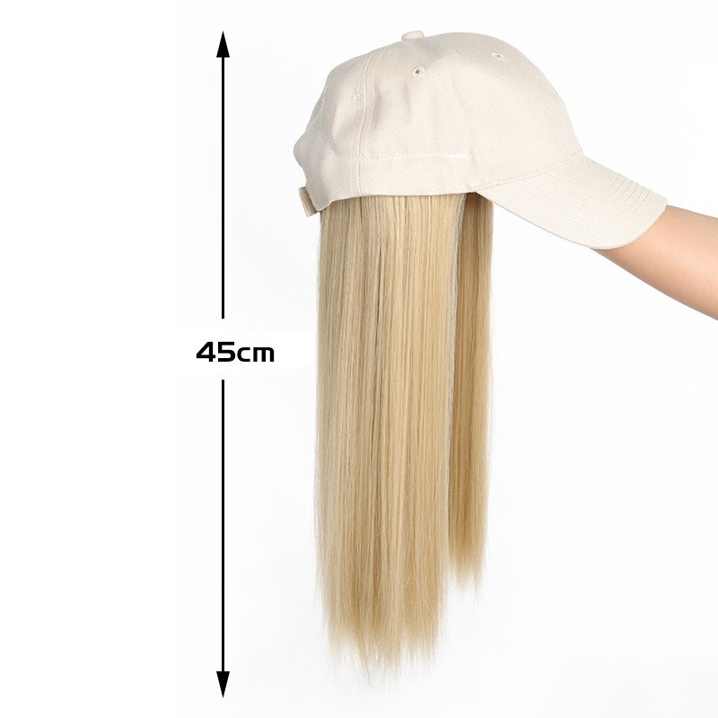 假发女米白色鸭舌帽潮流百搭修脸自然增加气质长直发厂家现货