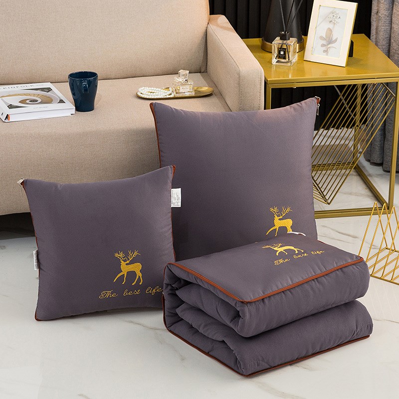 刺绣抱枕被二合一车载靠垫办公室午睡折叠被枕头家用午休空调被子