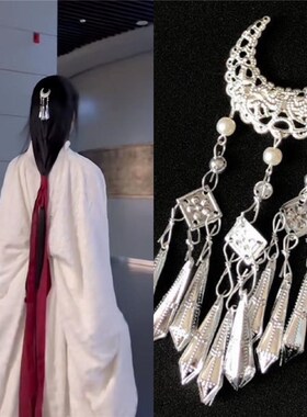 战国袍头饰发h扣岫玉秦汉魏晋制曲裾头饰绿色白色醋酸汉服配饰