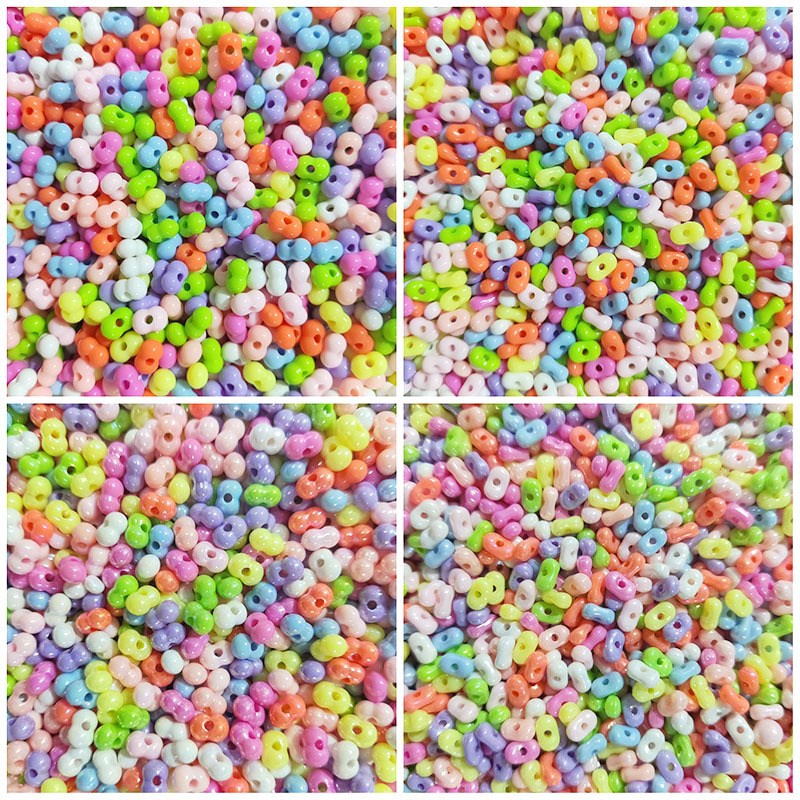 小清新亚克力彩色花生珠散珠串珠米珠手机链项链钥匙扣diy材料
