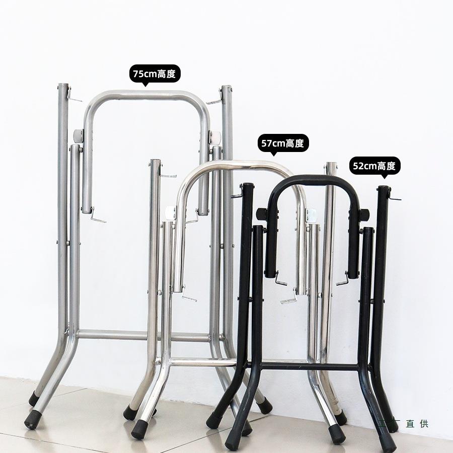 餐桌脚架折叠桌腿支架简易简约大排档桌架铁桌脚架子不锈钢圆桌架