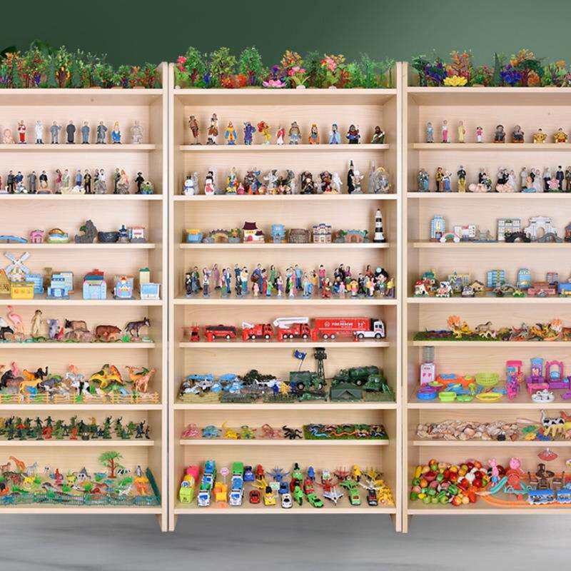 沙盘玩具陈列架木质分层收纳架学校咨询室沙盘配件儿童玩具展示架