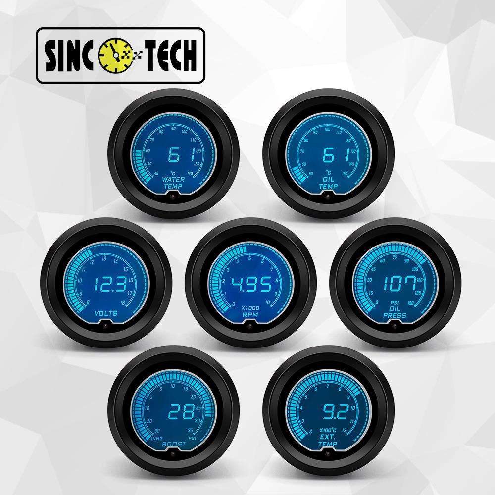 52MM七彩汽车改装仪表12V转速涡轮增压水温油温油压电压排温表