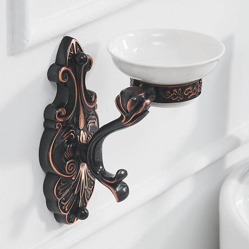 轻奢风家用壁挂式肥皂盒收纳置物架酒店皂碟托香皂碟复古陶瓷碟子