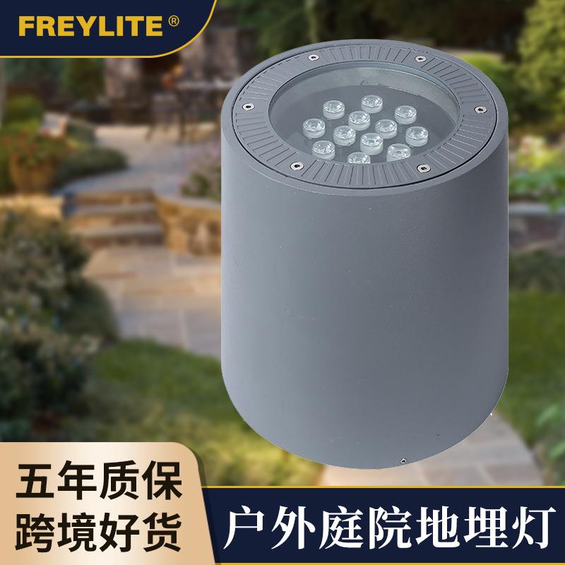 户外圆形地埋灯防水防尘不锈钢室外别墅花园草坪庭院led埋地灯15W
