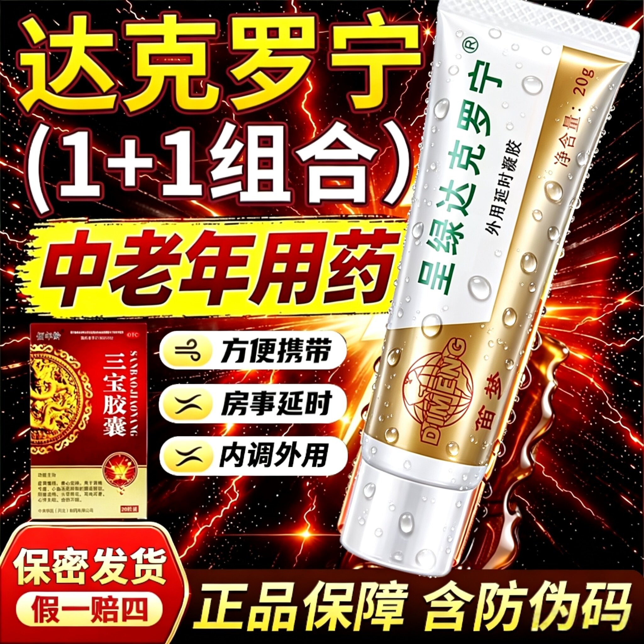 达克罗宁延时软膏凝胶药品笛梦官方旗舰店外用男持久速效延时用药图片