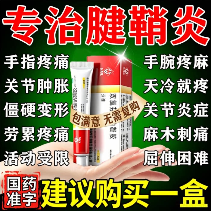 双氯芬酸含二乙氨乳胶剂手腕腱鞘炎手指关节疼痛专用药非扶他林