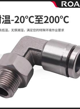 304不锈钢气管/接头快速插接头PL8-024-M/6-501/10-03快螺纹弯头