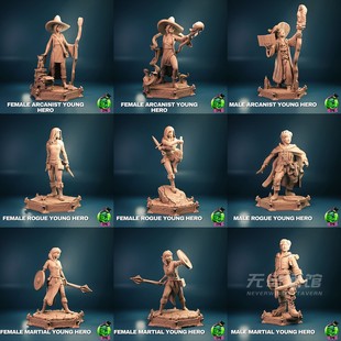 【学徒英雄】酒馆人类 潜行者 奥术师 圣武士DND桌游跑团棋子模型