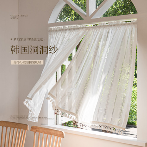 布蝶名家法式蕾丝纱帘短帘门帘