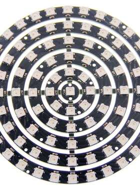 LED 圆环内置IC全彩点控1-8-12-16-24-32 WS2812B 93灯 环形 圆盘