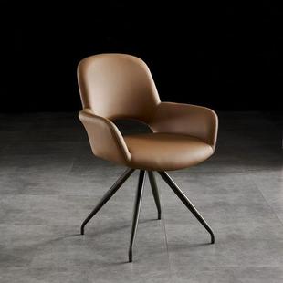 北欧家用轻奢旋转餐椅现代简约商务办公桌转椅舒适带扶手靠背凳子