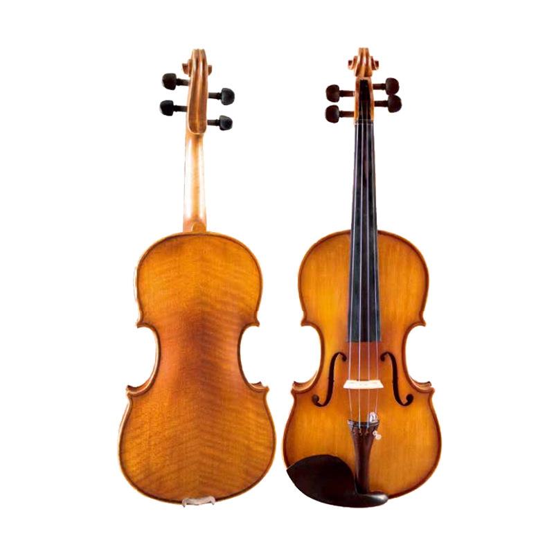 小提琴 4/4 4/34/12/1学院级别手工制作花纹枫木背板提琴跨境