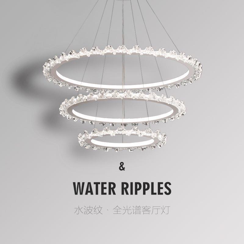 现代简约大气轻奢意式极简客厅吊灯高端冰花2024新款主卧室餐厅灯