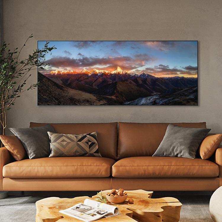 金山璀璨现代简约客厅装饰画日照金山名山壁画酒店沙发墙背景挂画
