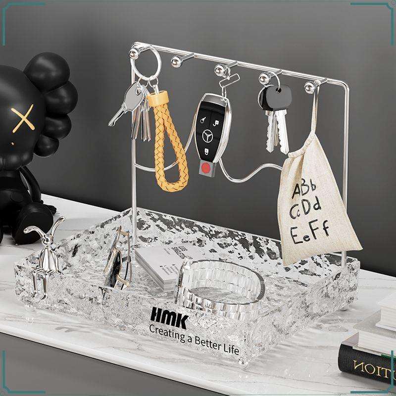 新款挂钥匙收纳摆件入门钥匙收纳网红台面玄关托盘装饰桌面架子