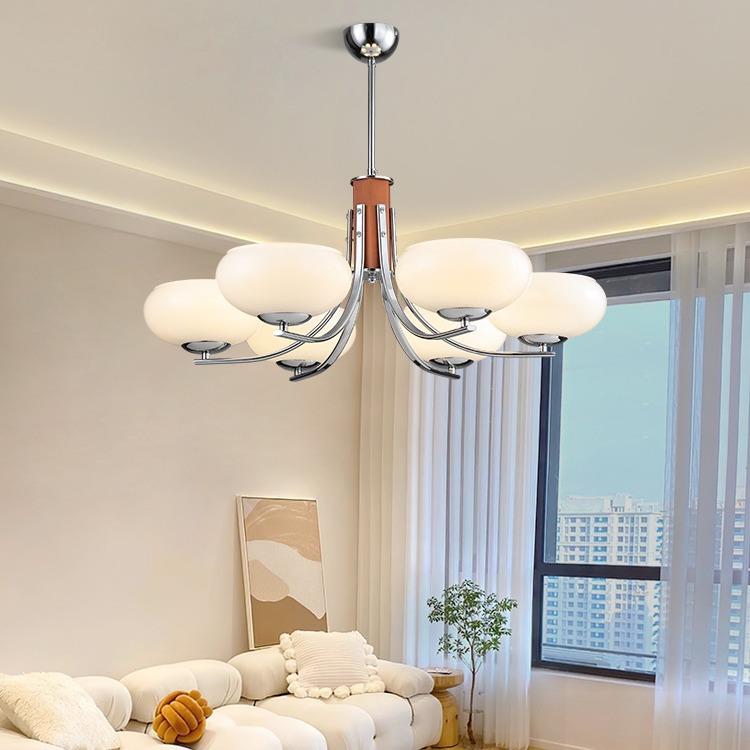 奶油风客厅吊灯新款客厅主灯现代简约卧室灯法式中古吊灯中山工厂