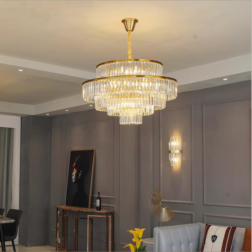 轻奢吊灯水晶客厅灯后现代简约大气led别墅大厅奢华卧室餐厅灯具