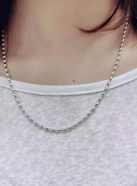 冷淡风米珠项链j大米粒锁骨链橄榄球形无吊坠百搭简约时尚短款项