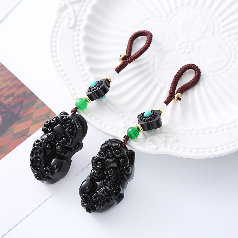 复古创意貔貅汽车钥匙扣挂件民族风个性文艺新中式挂件手机链