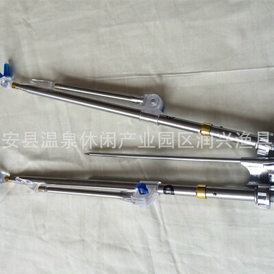 不锈钢鱼竿支架两用竞技竿架双头炮台带地插万向炮台渔具垂钓