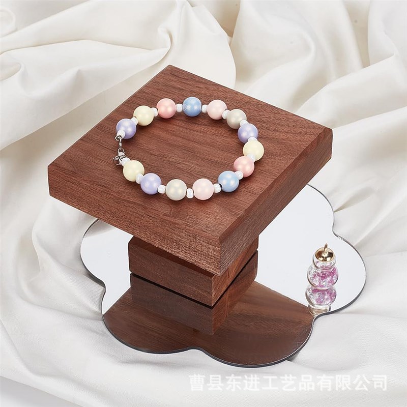 胡桃木饰品架柜台橱窗手链展示架立式珠宝托盘耳饰手串实木陈列架