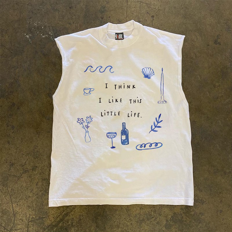 7vn7vn7vn 重磅不透 我喜欢这个白色背心设计感港风无袖t恤打底衫