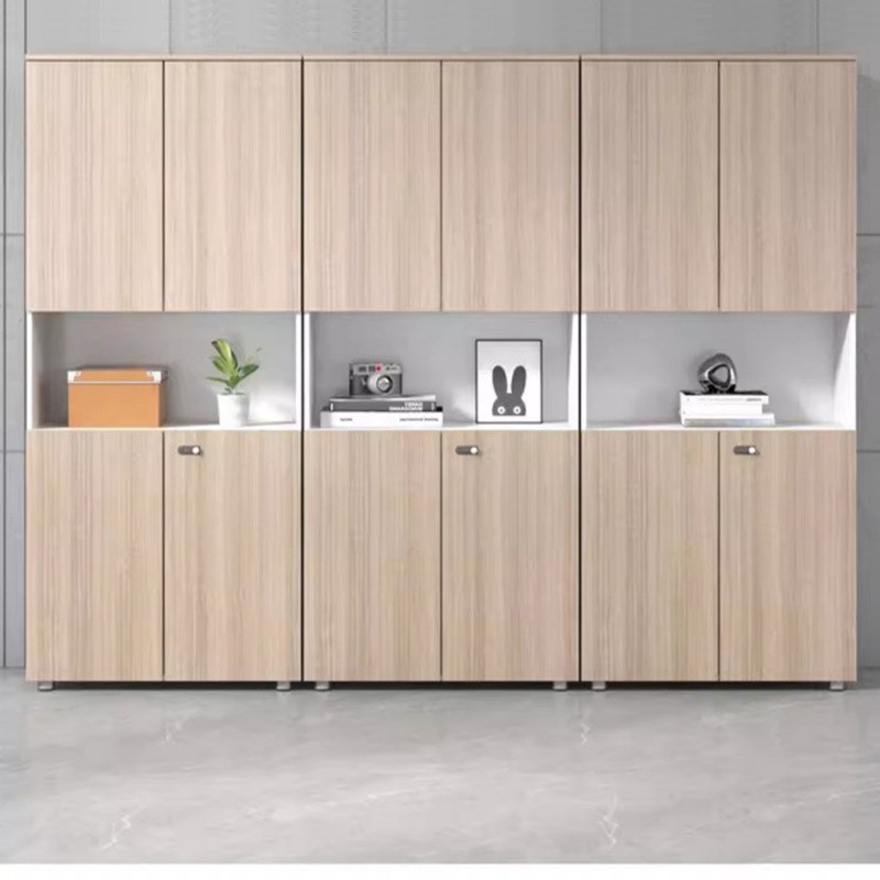 工厂直发办公室文件柜背景墙资料柜木质档案柜带密码锁文档收纳柜