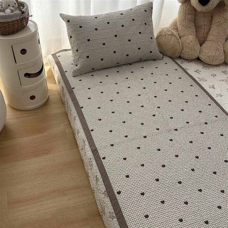 纯棉绗缝床盖学生宿舍单人床上下铺90*200厘米支持双面使用可机洗