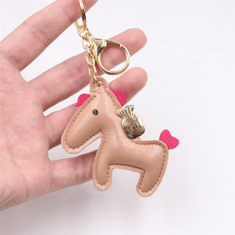 马上有钱汽车钥匙扣挂坠 创意pu皮革小马包包配饰学生饰品挂件