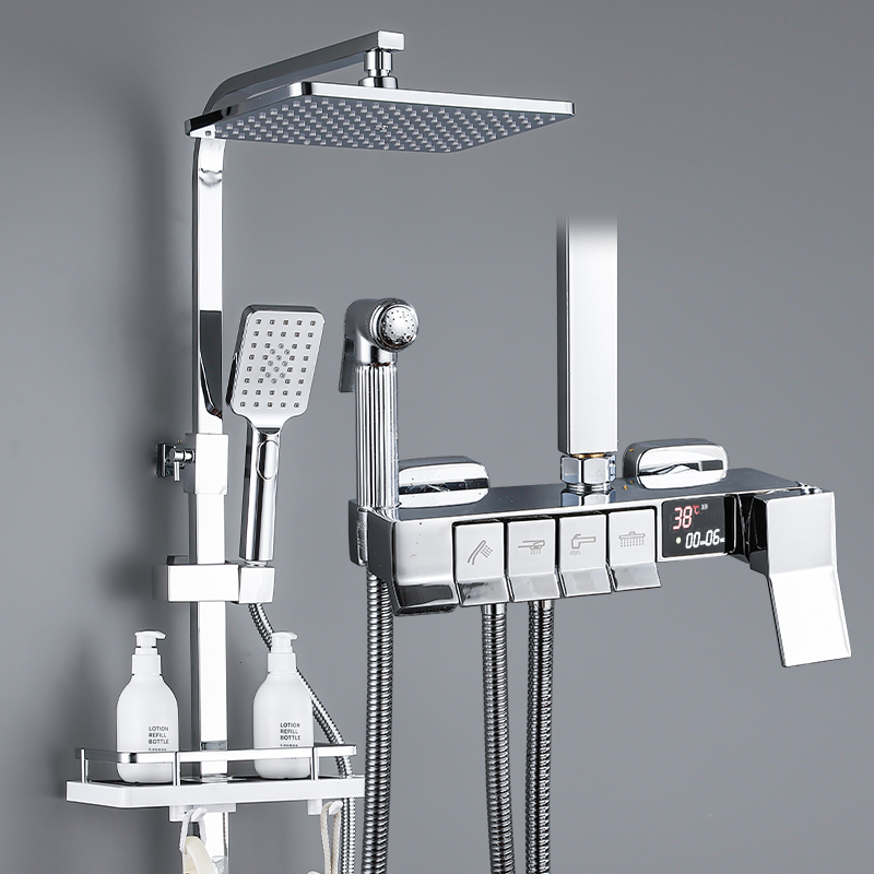 淋浴花洒套装家用全铜恒温龙x头卫浴室卫生间洗澡淋雨增压沐浴喷