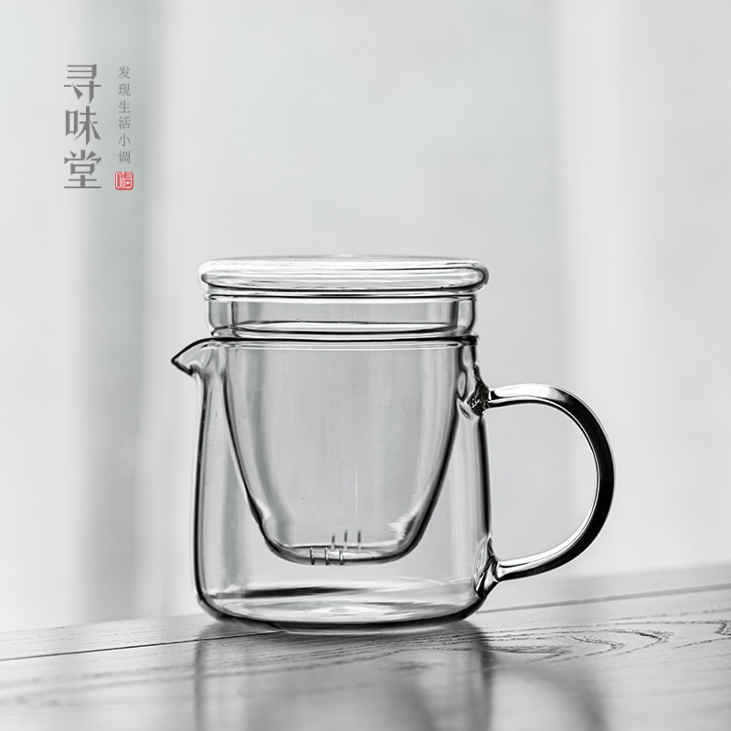 耐热玻璃泡茶壶带茶隔内胆过滤泡茶杯三件M杯花茶杯家用办公茶具