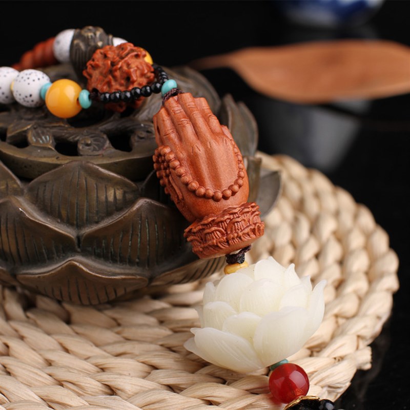 热卖汽车挂件莲花佛手后视镜车挂 A立体精雕莲花汽车内饰用品LJG0