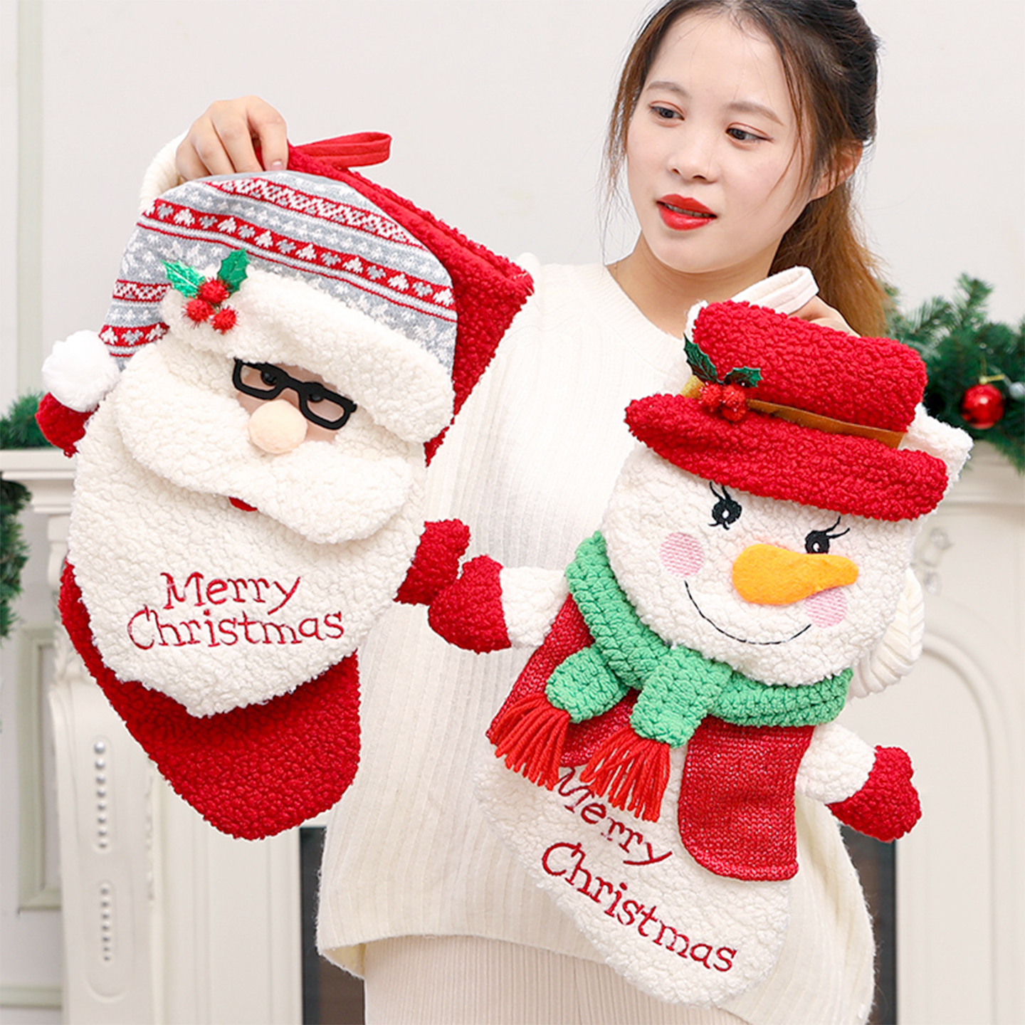 圣诞袜子礼物袋圣诞节装饰挂件