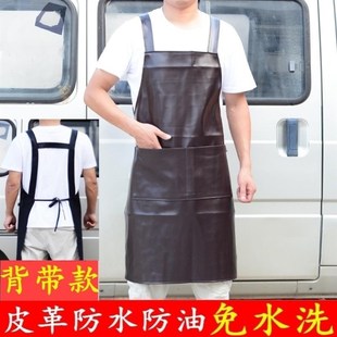 背带款饲养员工作服杀鸡用的卖猪肉皮围裙防水菜市场染发纯色水产