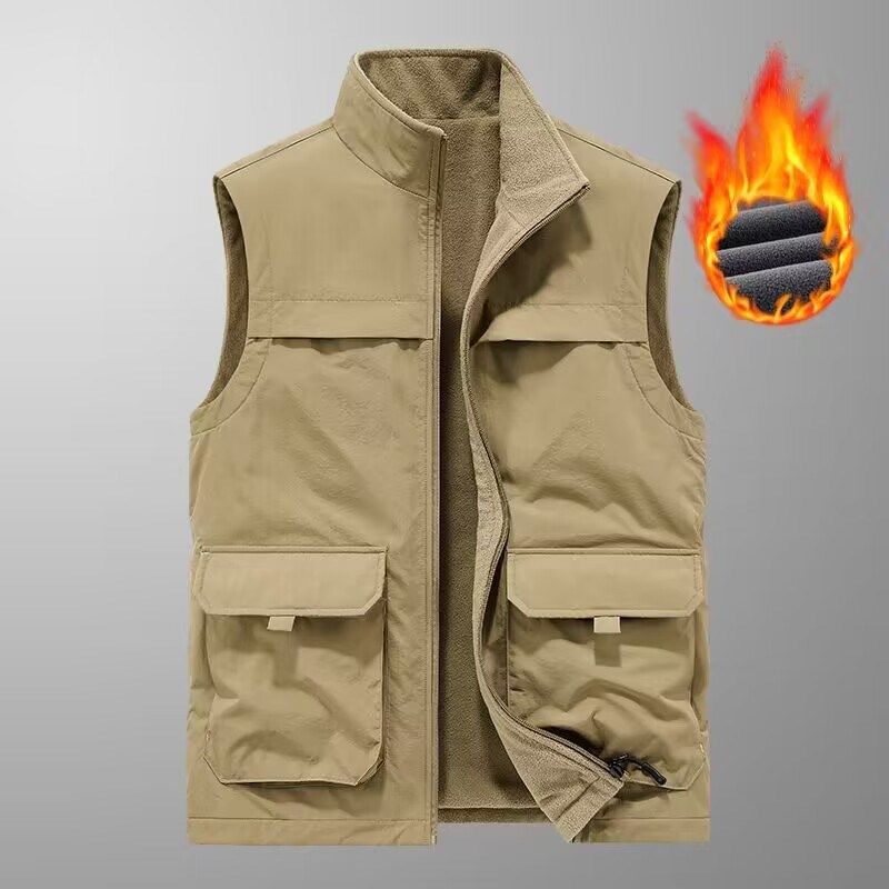 中老年马甲男秋冬季加绒加厚坎肩多口袋钓鱼夹保暖大码双面穿背心,男装,常规马甲,淘宝优惠券,粉丝福利购,淘宝优惠卷