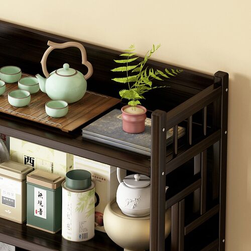 茶叶柜家用置物架客厅小型博古架A茶室非实木多R层茶叶收纳柜茶具