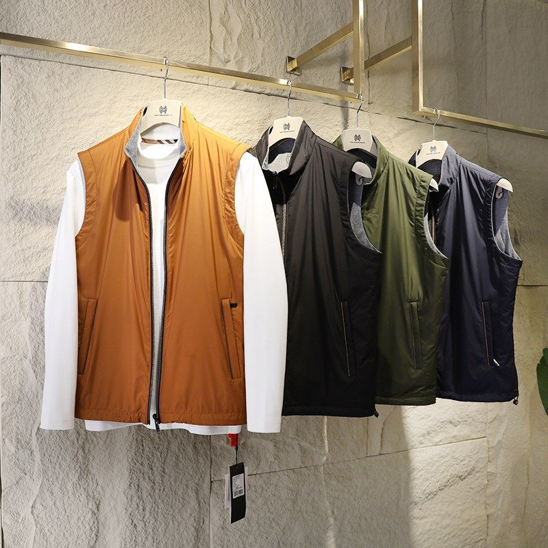 高奢!科技面料 3D精裁 秋冬男士商务休闲背心双面穿立领轻盈马甲,男装,常规马甲,淘宝优惠券,粉丝福利购,淘宝优惠卷