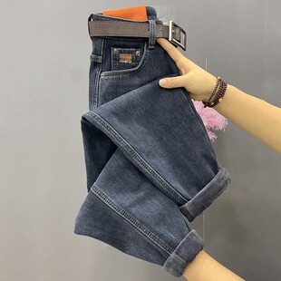 女宽松显瘦直筒裤 大码 高腰老爹牛仔裤 春秋2023年新款 子 胖mm哈伦裤