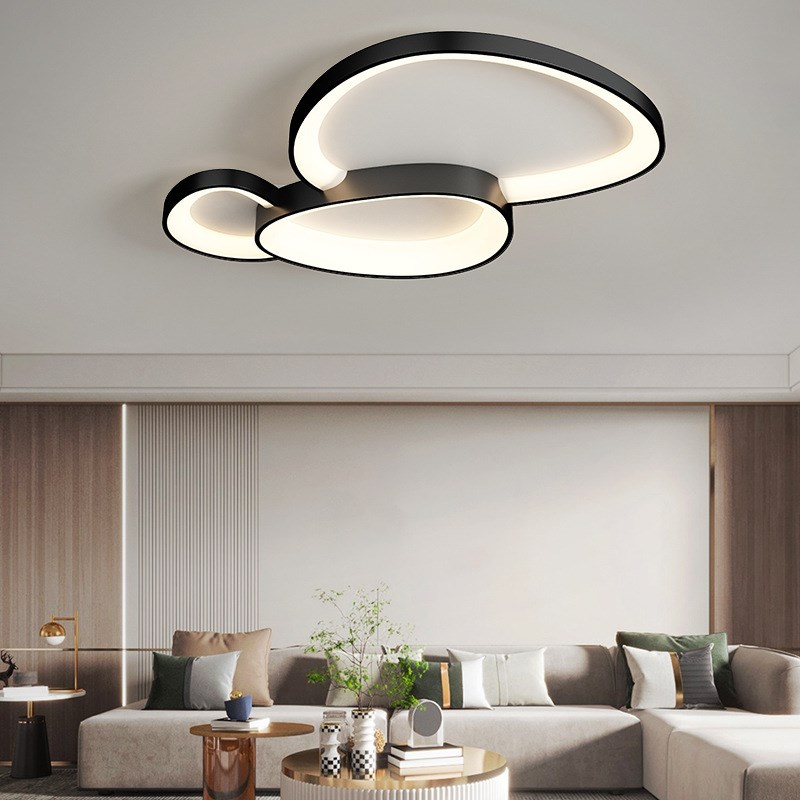 客厅灯设计感灯具现代简约大气奶油风鹅卵石大厅大灯主灯吸顶灯